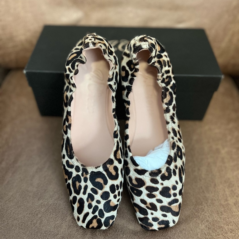 NIB J Crew Leopard Calf hair flats